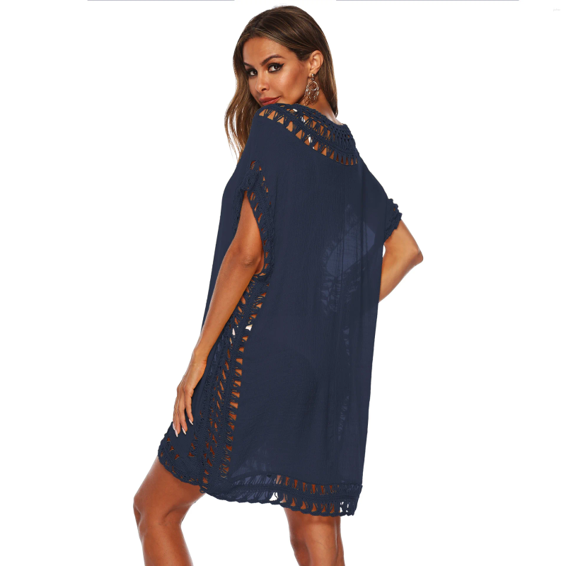 Woman Beach Cover Up Dress Fringe Tunic Yellow Beachwear Summer Women Tassel Bathing Suit Cover-Ups Pareos Strand Jurkjes