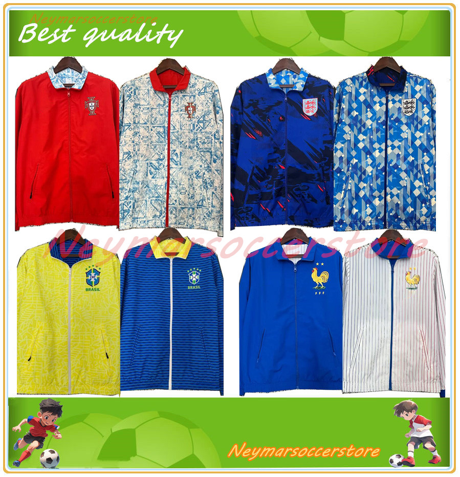 24 25 Various national Brazil englands Portugal tracksuit soccer training suit Hooded Windbreaker 2024 MBAPPE chandal maillots football jacket Survetement
