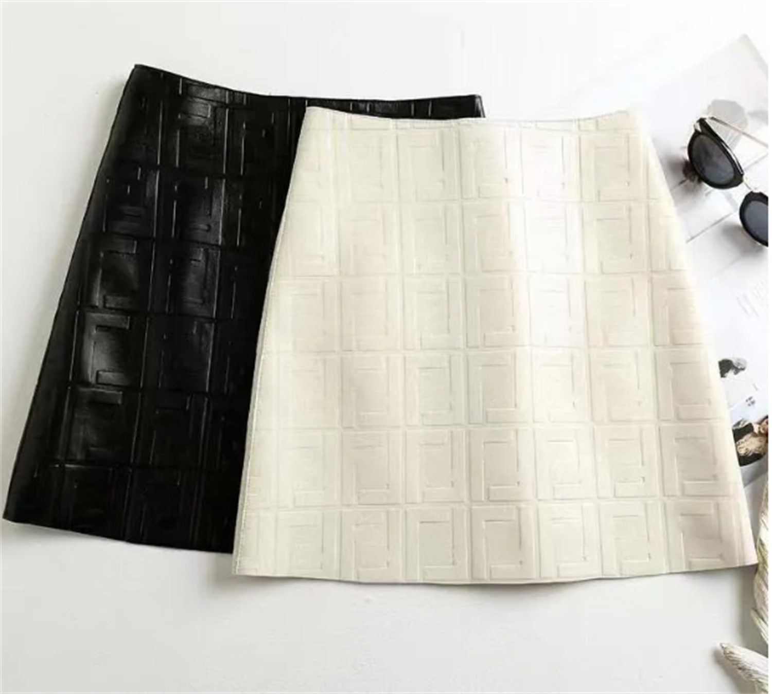 Designer Womens PU Leather Skirts Ladies Sexy Dresses Slim Skirts Solid High Waist Pencil Casual Club Party Shorts Par One piece Set Female Cosplay Uniform Pants