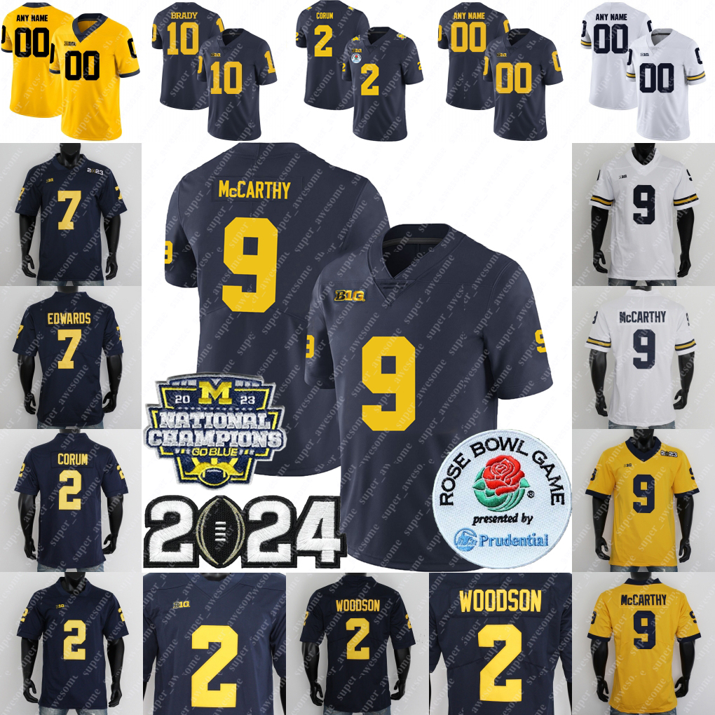 Michigan Football Jersey Donovan Edwards J.J. McCarthy Darrius Clemons Roman Wilson Alex Orji Jake Moody Brandon Graham Charles Woodson Tom Brady Desmond Howard