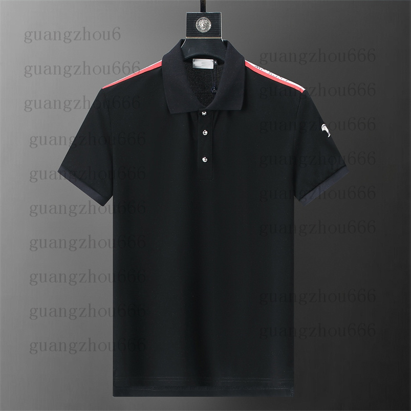New designer Men's polos men T-Shirts Short Sleeve T shirt polo shirt High Quality letter printing pattern clothes clothing tee black and white mens Tees Asian size M-3XL