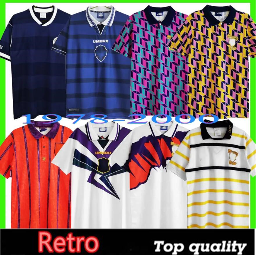 Retro 1978 1982 1986 1990 World Cup Scotland football shirts Retro Soccer Jerseys 1991 1992 1993 1994 1996 1998 2000 Vintage jersey Collection STACHAN McSTAY887