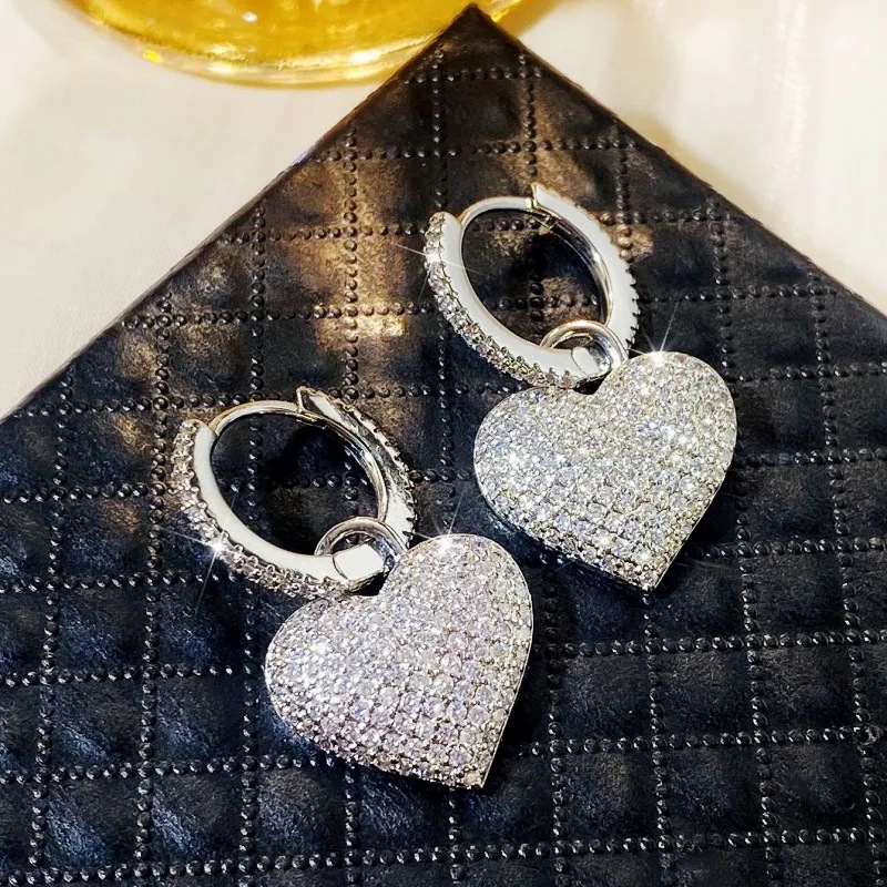Dangle Earrings: 2024 Sterg Sier Heart Drop Jewelry