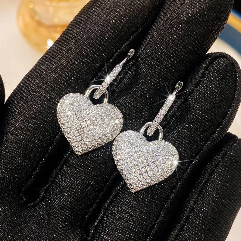 Dangle Earrings: 2024 Sterg Sier Heart Drop Jewelry