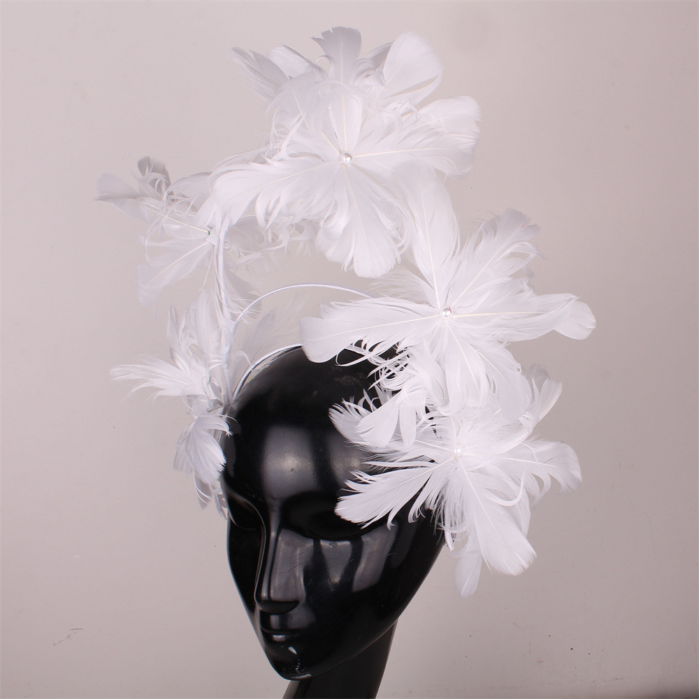 2024 Florals Feather Pearls Bridal Headbands Fashion Elegant Hand Made Bride Wedding Accessories Headpieces