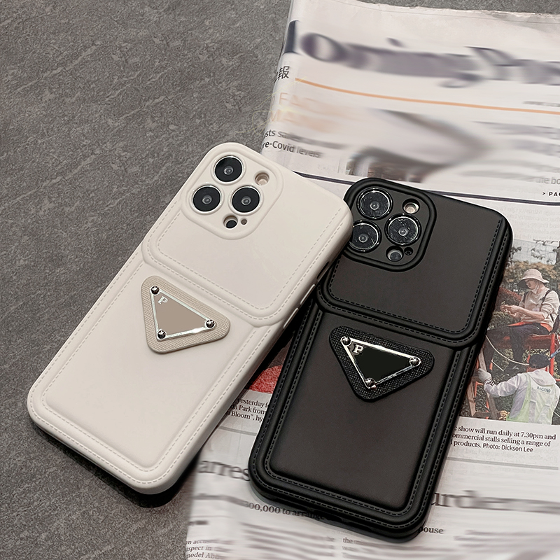 Luxury Designers Phone Cases For iPhone 15 Pro Max 14Pro 13 12 11 P Designer Fashion Creative Cellphone Case Triangular nameplate Letter Mobile Shell Cover