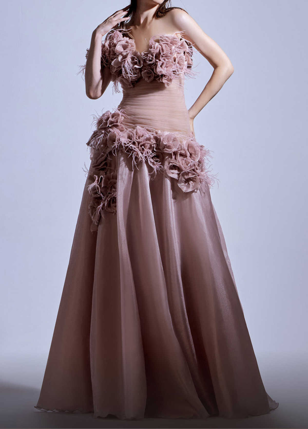 Elegant Mermaid Prom Sleeveless Flower Design Off The Shoulder Ruffles Tiered Floor Length Celebrity Evening Dresses Plus Size Custom Made L24687 0508