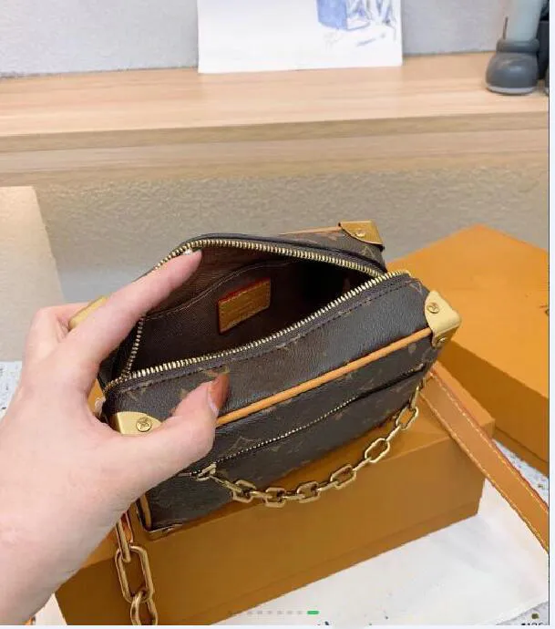 Genuine Leather Designer Mini Trunk Bucket Shoulder Pouch Crossbody Handbag - High Quality Tote Bag Satchel