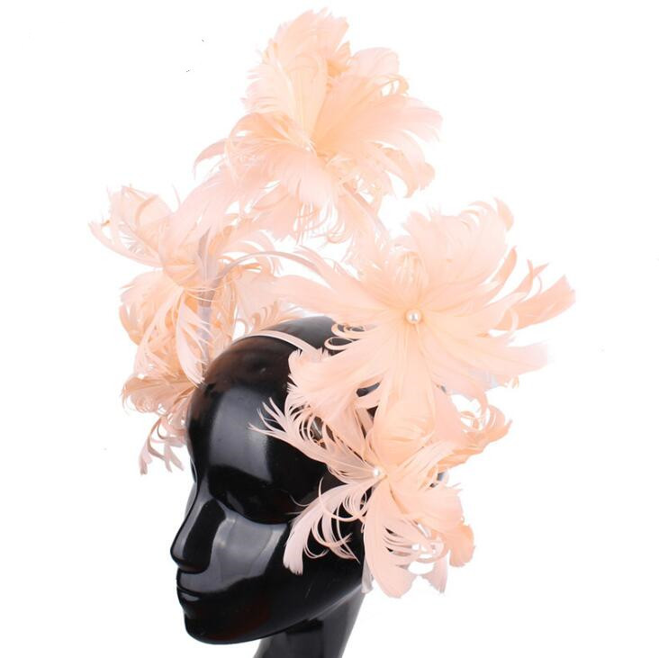 2024 Florals Feather Pearls Bridal Headbands Fashion Elegant Hand Made Bride Wedding Accessories Headpieces