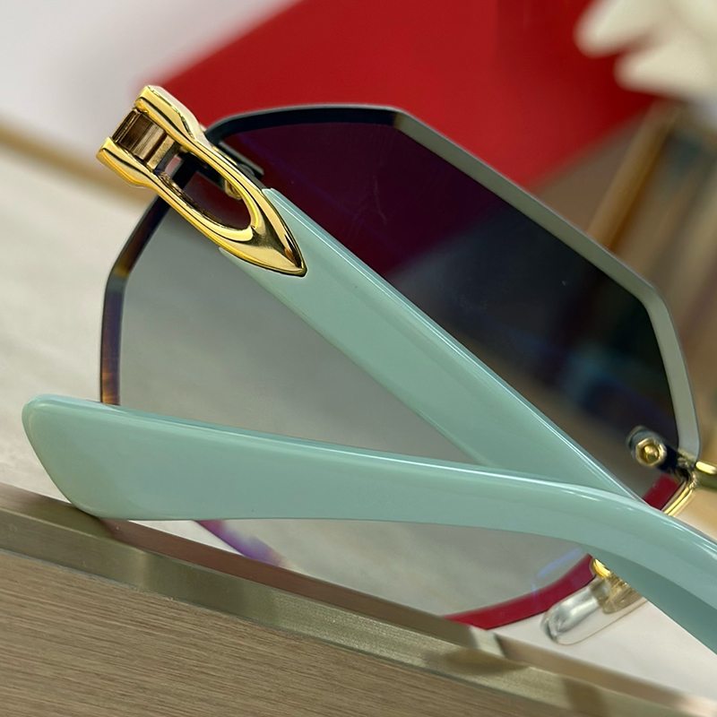 Designer Sunglasses For Men Women Summer 0439 Fashion Outdoor Leisure Style Anti-Ultraviolet Retro Plate Frameless CR39 UV400 Wooden Temples Eyeglasse