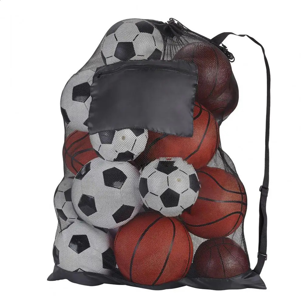 Drawstring Sports Ball Bag Football Mesh Bag Basketball Backpack Football Soccer Volleyball Ball Storage Bags Swimming Gear Bag 240430