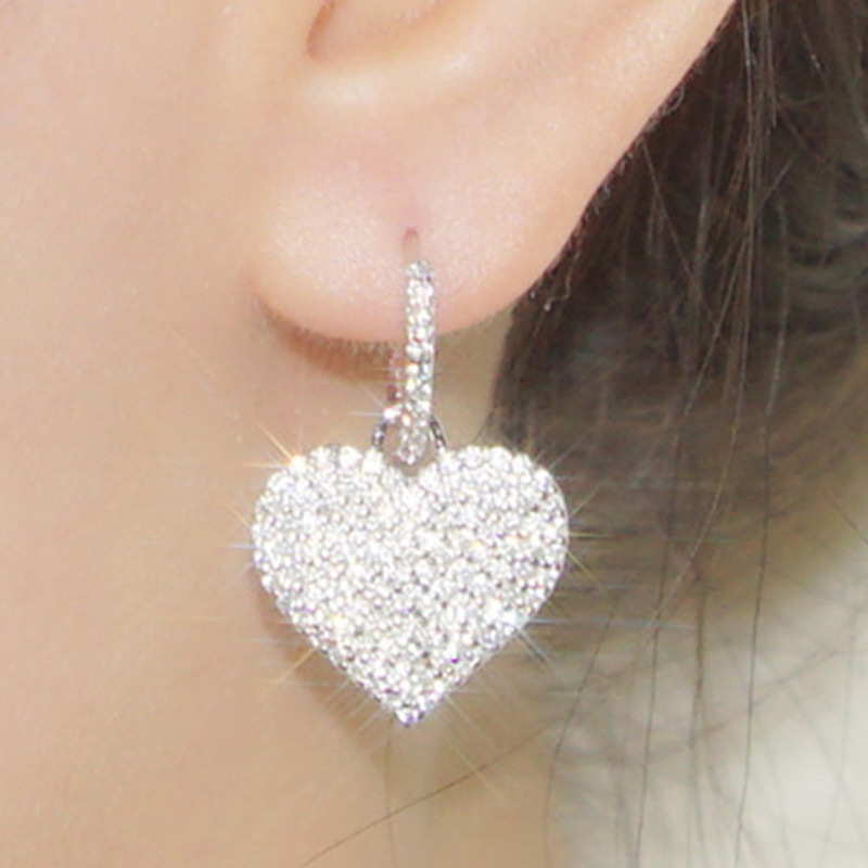 Dangle Earrings: 2024 Sterg Sier Heart Drop Jewelry