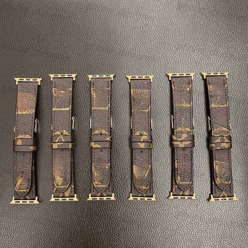 Luxury Apple Watch Band 38 40 41 42 44 45 49 mm Flower Leather Watchs Strap Wristband For Iwatch 8 7 6 5 4 SE Ultra 2 Designer fashion brand Bracelet Watchbands
