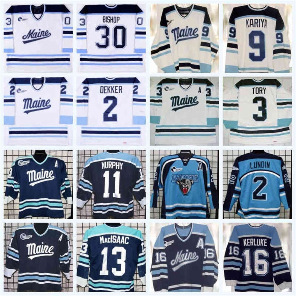CeoC202 9 Paul Kariya University of Maine Game Worn Jersey 30 Ben Bishop 11 Dan Murphy 2 Jason Dekker 22 John Massara 16 Dan Kerluke