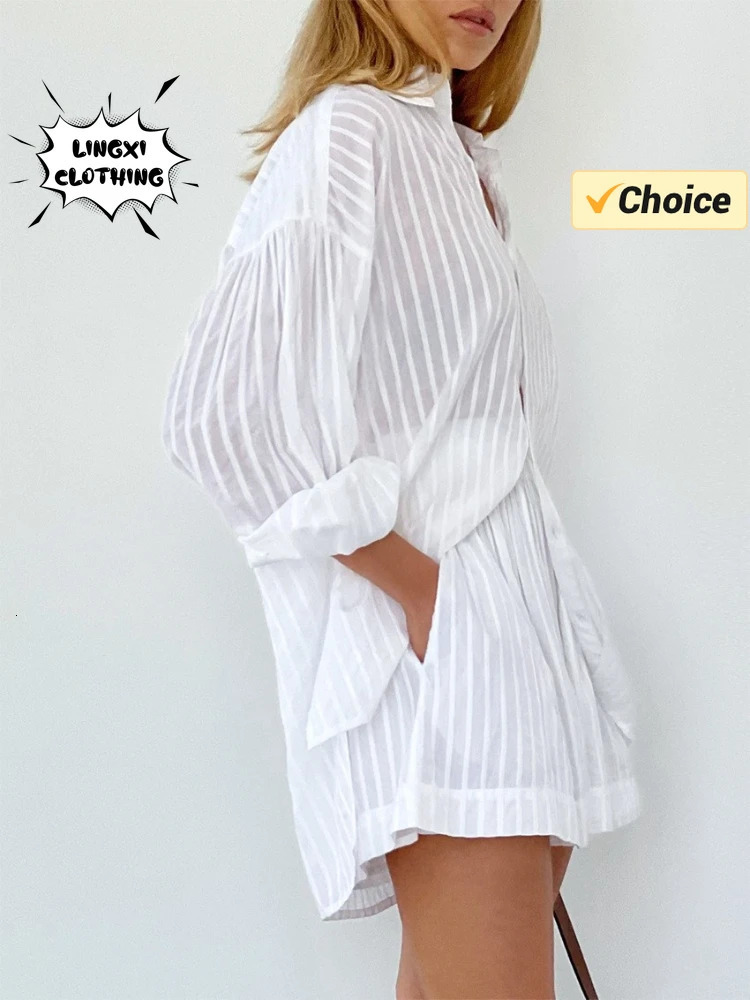 Summer Fashion Matching Collection Womens Solid Color Jacquard Shirt Shorts Two Piece Elegant Casual Sports Set 240423