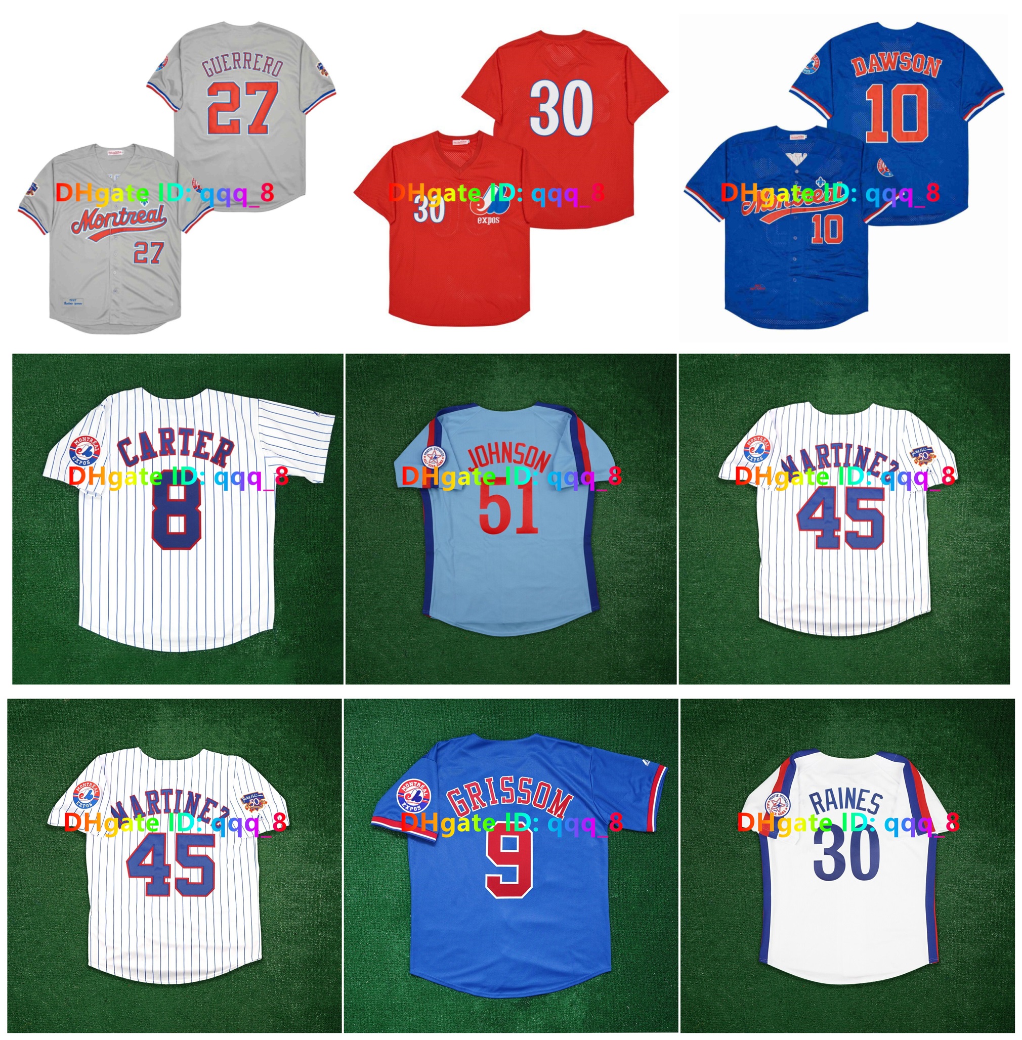Vladimir Guerrero 1977 Montreal Expos Baseball Jersey Jose Canseco Gary Carter Pedro Martinez Larry Walker Wallach Dawson Tim Raines TOM BRADY Pete Rose Size