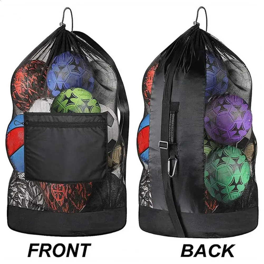 Drawstring Sports Ball Bag Football Mesh Bag Basketball Backpack Football Soccer Volleyball Ball Storage Bags Swimming Gear Bag 240430