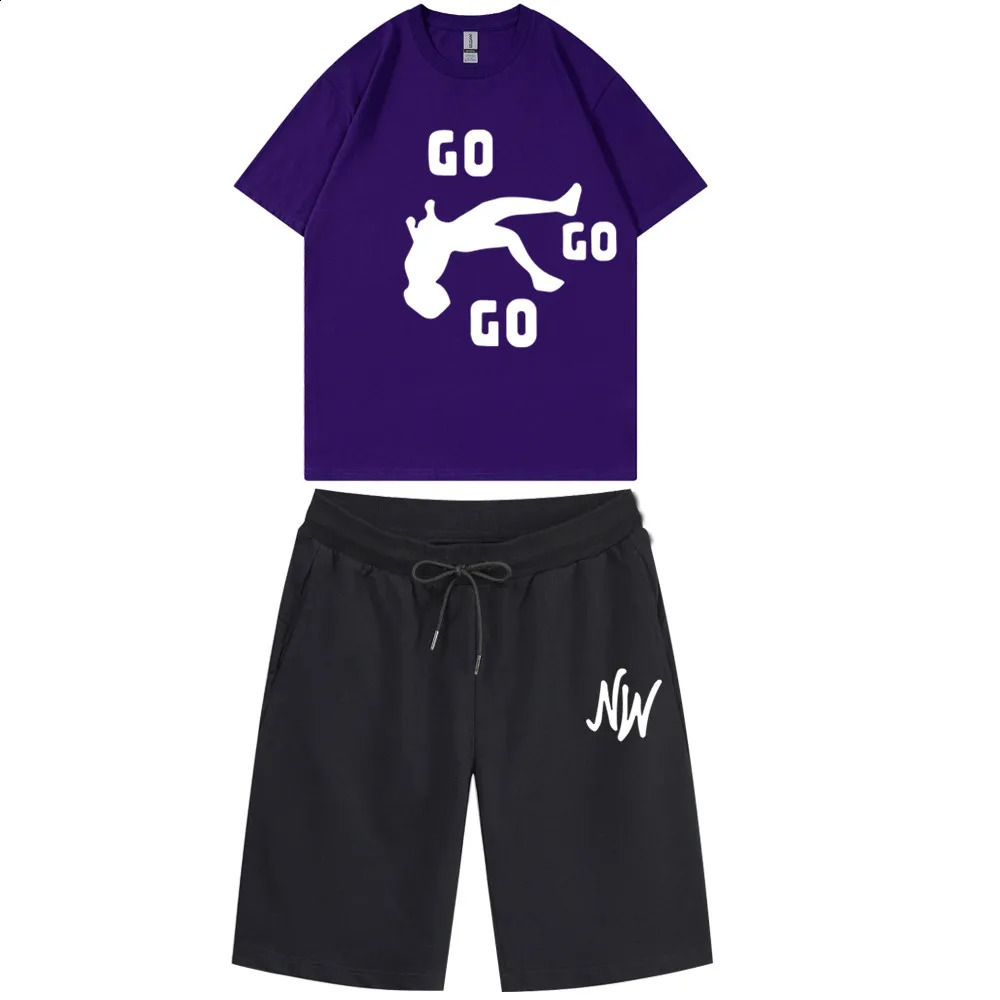 Nidal Wonder Mens Outfits Men Set T-Shirts Shorts Sport Suit Jogging Set Tracksuit Casual Streetwear Cotton Short Sets Men 240429