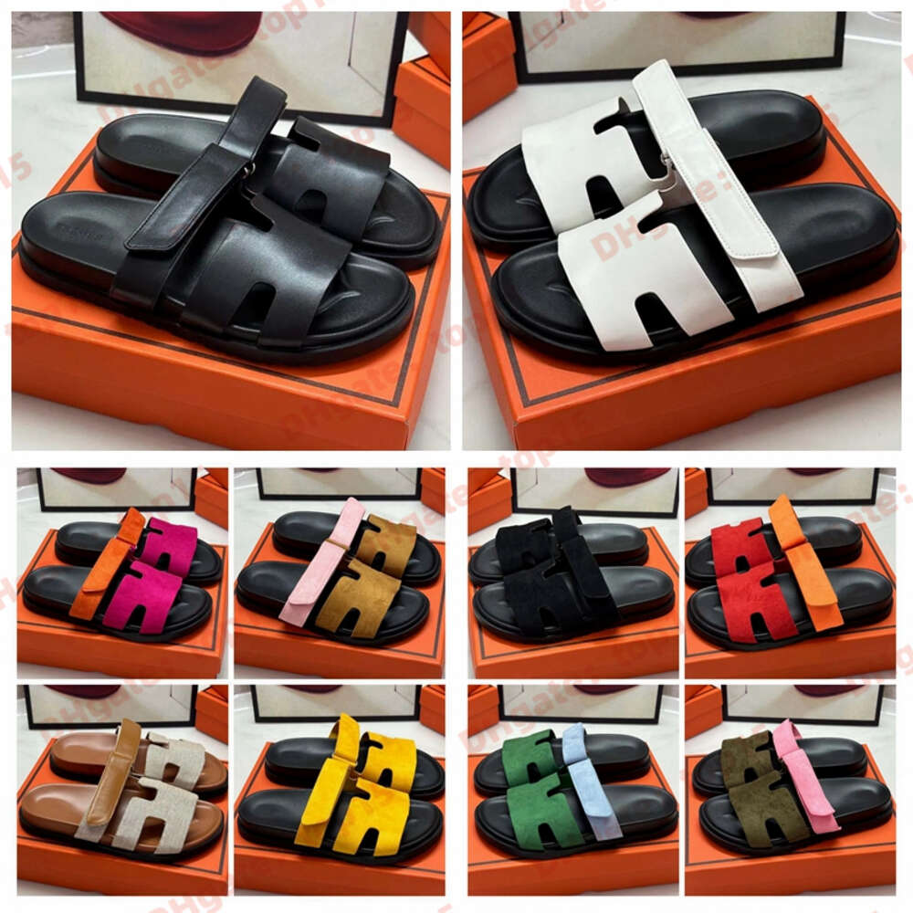 Designer Slippers Beach Classic Flat Sandals Luxury Summer Lady Leather Flip Flops Top Quality Men Women Slides Her Slippers Size 35-44