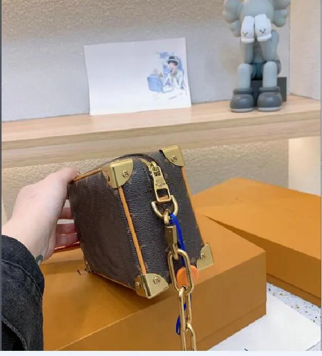 Genuine Leather Designer Mini Trunk Bucket Shoulder Pouch Crossbody Handbag - High Quality Tote Bag Satchel