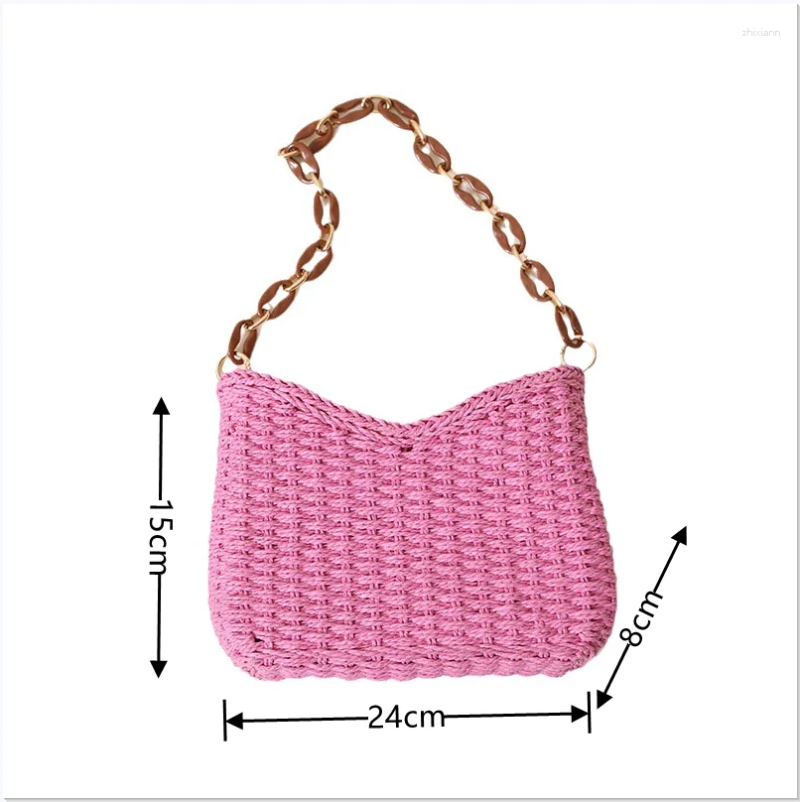 Free Shipping Shoulder Bags Women Straw Bag Solid Color Wicker Rattan Large Capacity Seaside Vacation Beach Purse Woven Handbags Designer Bag Luxury B