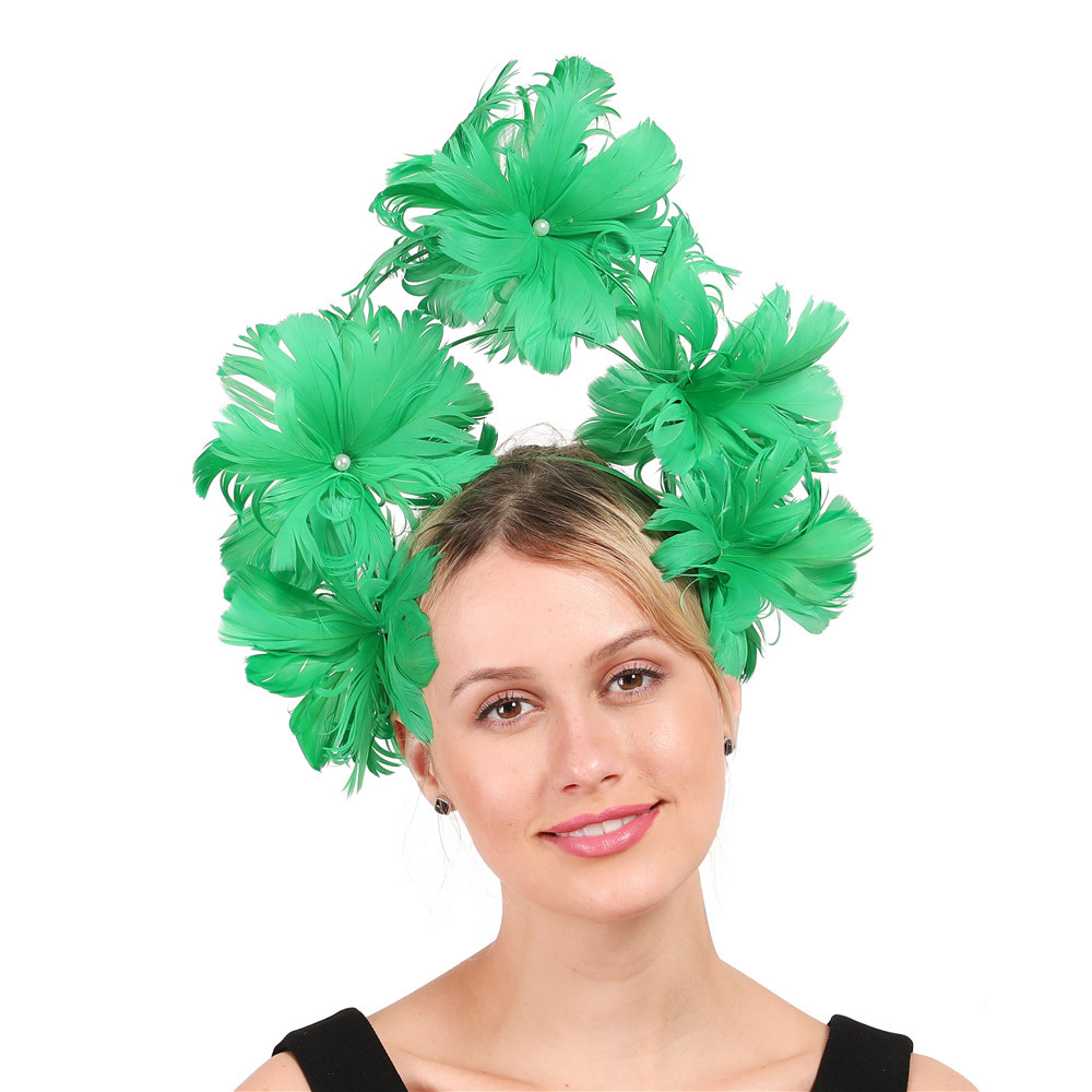 2024 Florals Feather Pearls Bridal Headbands Fashion Elegant Hand Made Bride Wedding Accessories Headpieces