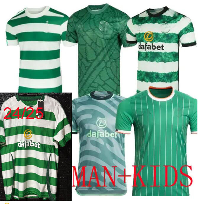 2024 soccer jerseys 120 years limited-edition KYOGO JOTA AJETI 23 24 25 Mens Kids MCGREGOR TURNBULL STARFELT football shirts Celtic special Black Irish Origins home