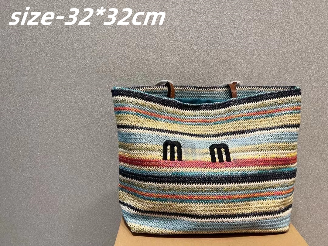 Extra Large Vintage Hasp Closure Pleated Polyester Home-Use Handbag for women Fashion Designer Striped Woven Bag Beach Handbags Tote Bags for Women Summer