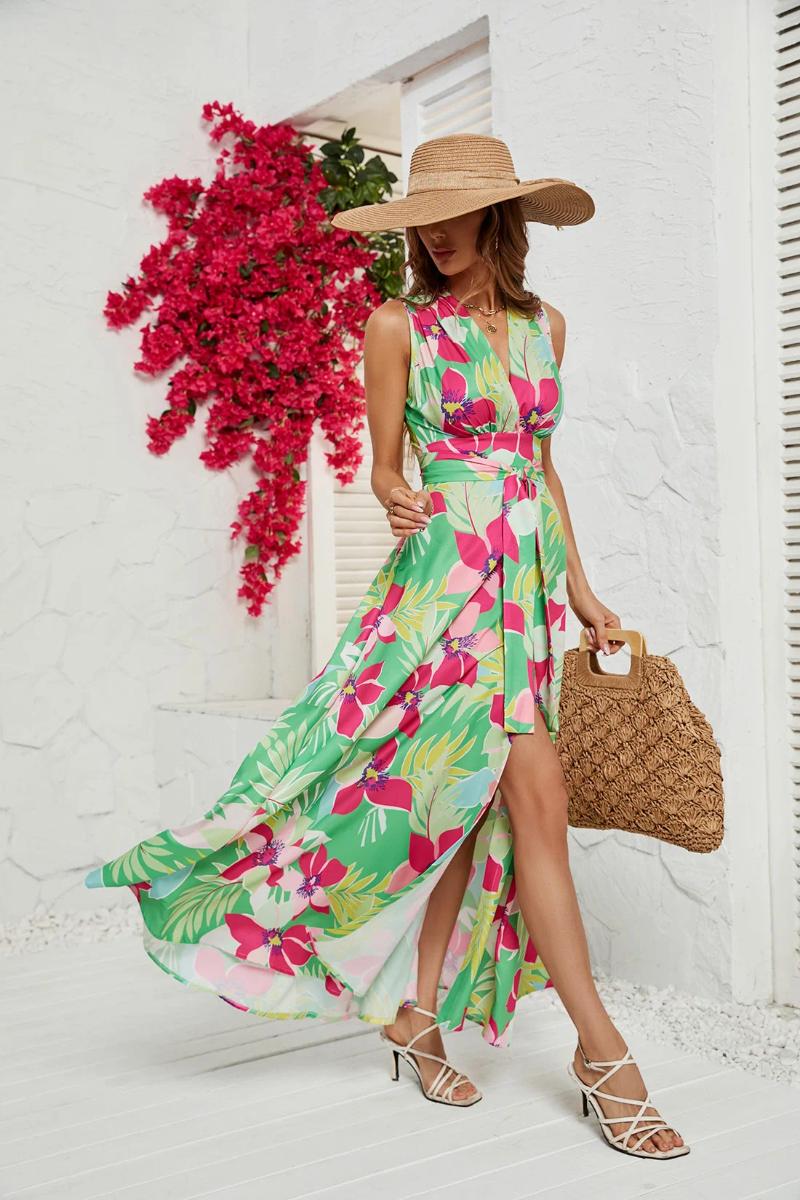 Kaftan Beach Swimwear Bath Exits Woman 2024 Tunic Suit Cover Ups For Women Set Summer Dress Outing Commuter Printed Lace Up