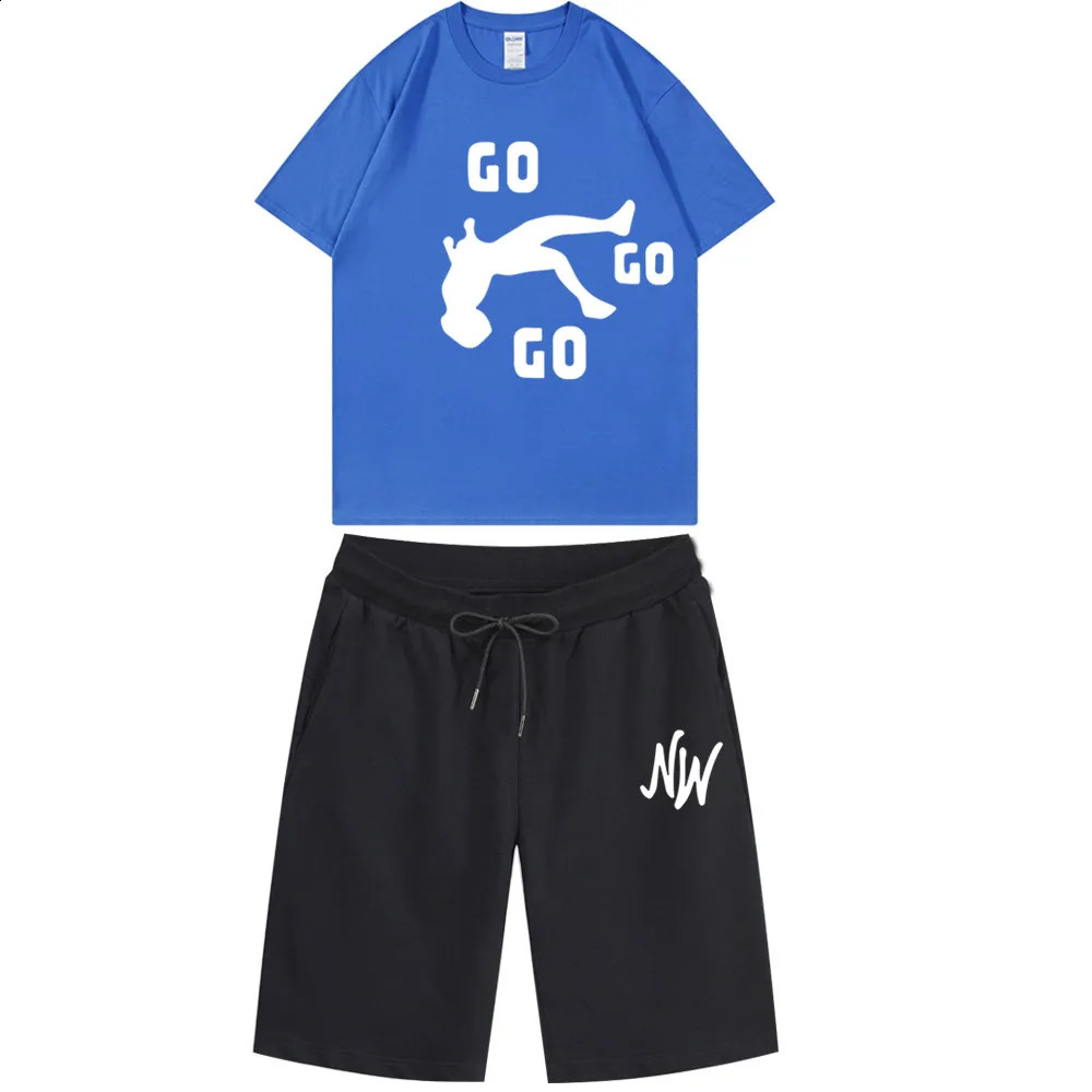 Nidal Wonder Mens Outfits Men Set T-Shirts Shorts Sport Suit Jogging Set Tracksuit Casual Streetwear Cotton Short Sets Men 240429