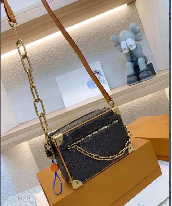 Genuine Leather Designer Mini Trunk Bucket Shoulder Pouch Crossbody Handbag - High Quality Tote Bag Satchel