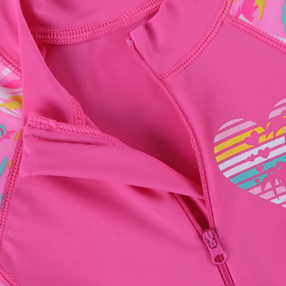 BAOHULU 1-11 Yrs Kids Swimwear Girls Short Sleeve Swimsuit One Piece UPF50 Rash Guard Baby Girl Swimwear Children Surf Suit 240430