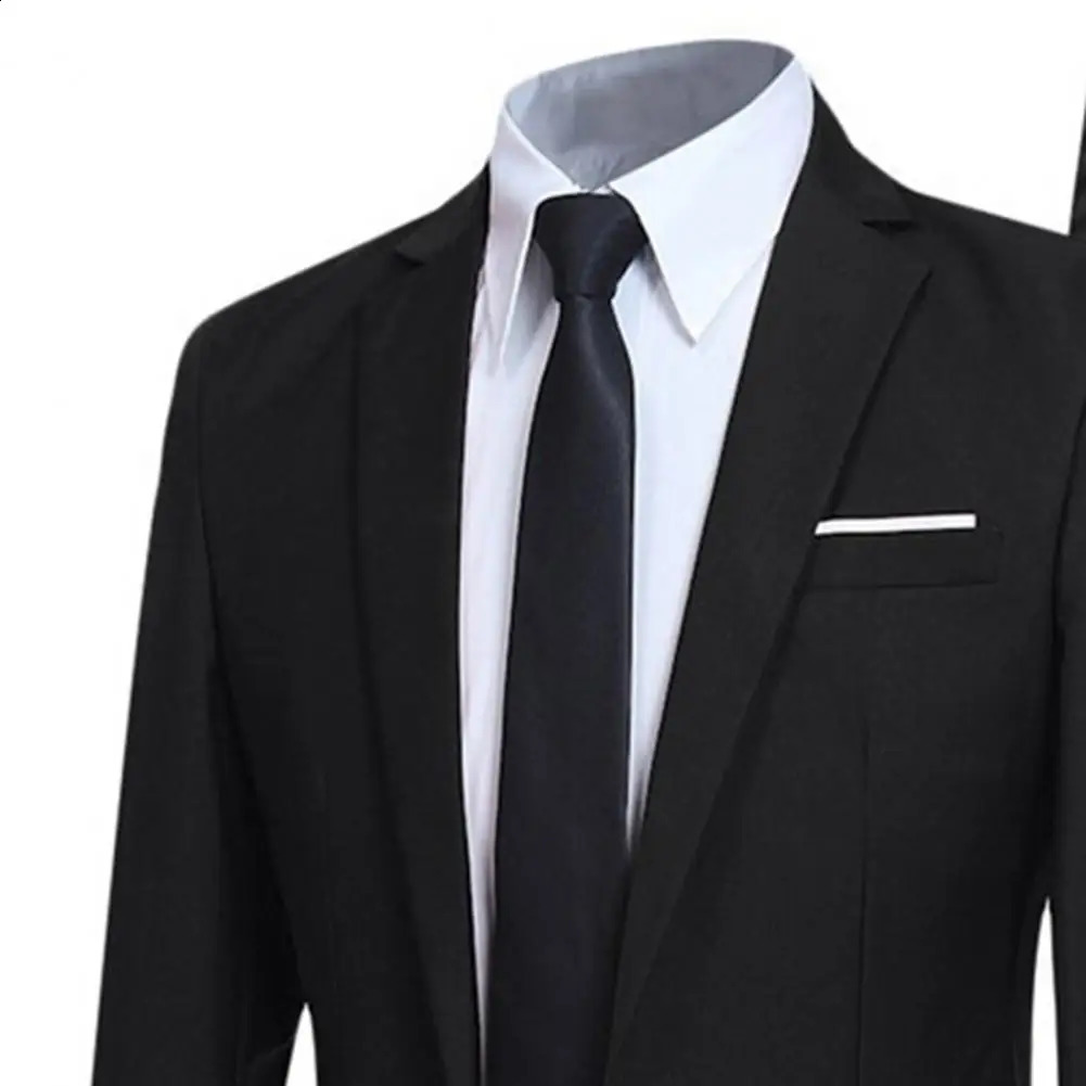 Men Suit Set Turndown Collar Formal Business Male Blazer Jacket Pants Job Interview Gentleman Slim Wedding 240430