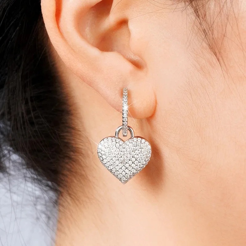 Dangle Earrings: 2024 Sterg Sier Heart Drop Jewelry