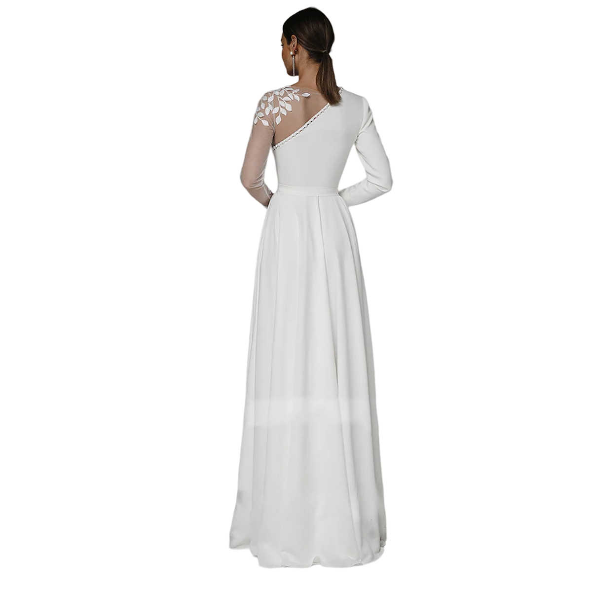 Modern Mermaid Prom Dresses Long Sleeve Jewel Capped Lace Design Appliques Sweep Train Front Split Celebrity Evening Dresses Plus Size Custom Made H24