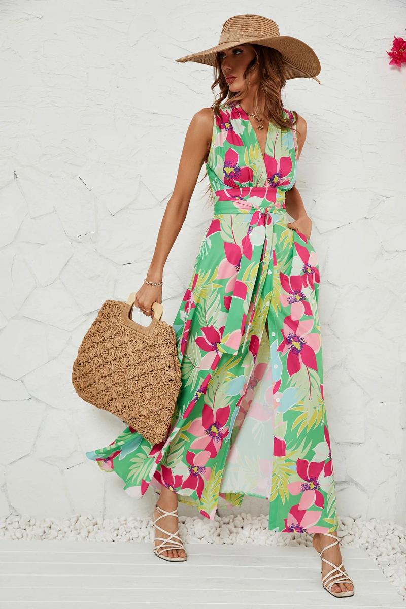 Kaftan Beach Swimwear Bath Exits Woman 2024 Tunic Suit Cover Ups For Women Set Summer Dress Outing Commuter Printed Lace Up