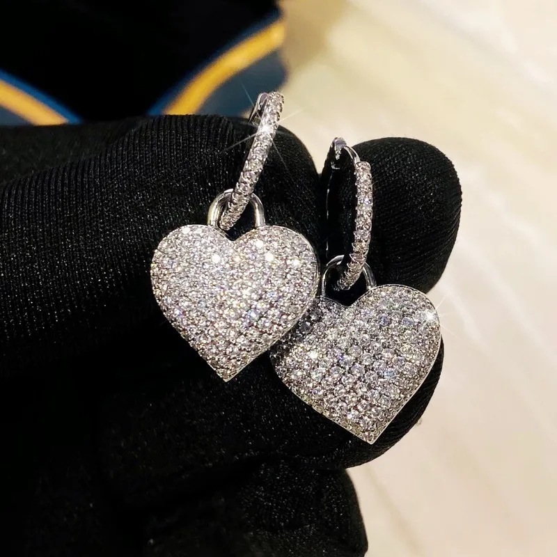 Dangle Earrings: 2024 Sterg Sier Heart Drop Jewelry