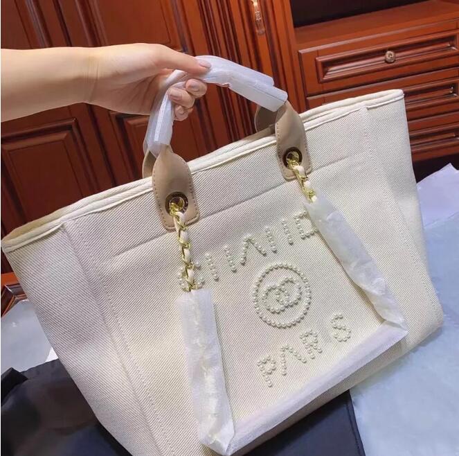 Classic Evening Bags Luxury Handbag Fashion Pearl Backpack Womens Beach Handbags Purse Women Canvas Hand Bag