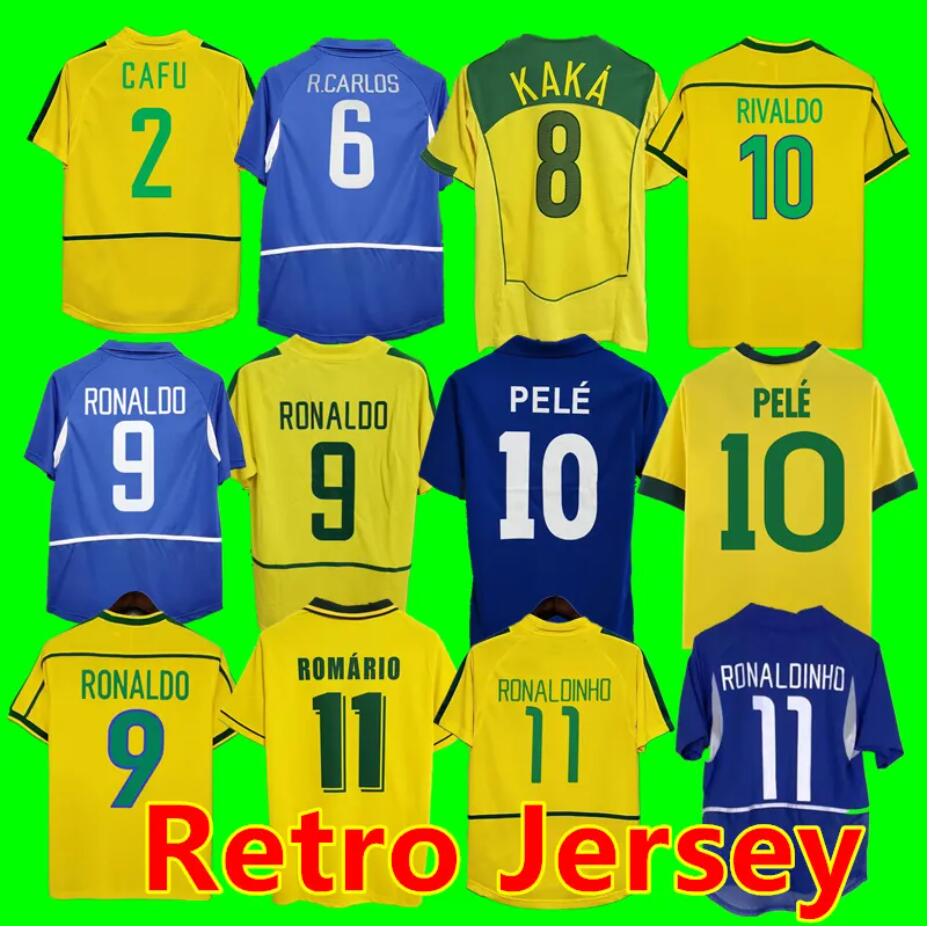 1970 1978 1998 retro Brasil PELE soccer jerseys 2002 Carlos Romario Ronaldo Ronaldinho shirts 2004 1994 BraziLS 2006 RIVALDO ADRIANO KAKA 1988 2000 2010 VINI JR 88888