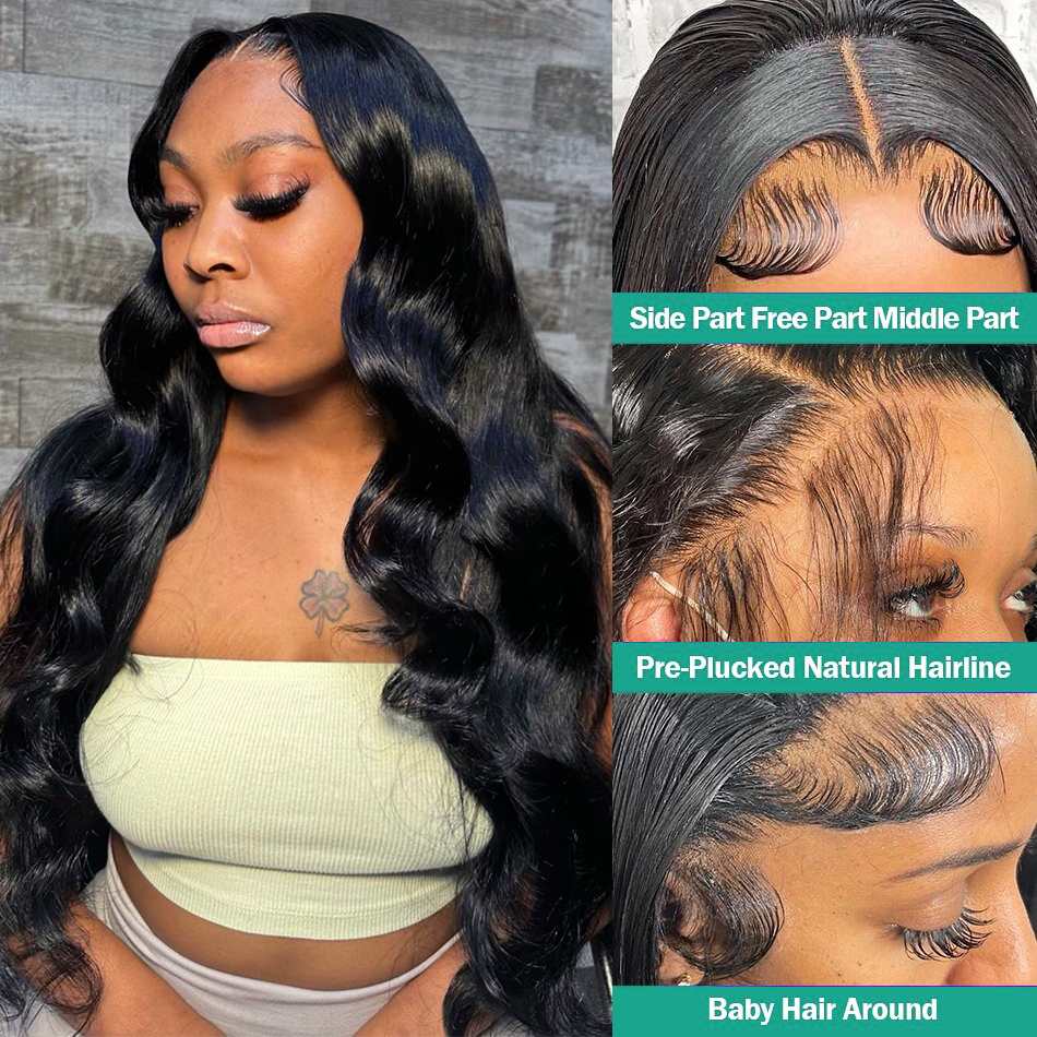 Long Curly Wigs 180%density Transparent Body Wave Full 360 13x6 Lace Front Human Hair Wigs Lace Frontal Curly Wig Glueless wigs with bangs