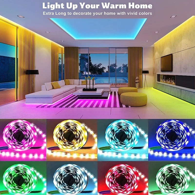 5M RGB 5050 Led Strip Light Bluetooth App Control 5V USB Led Tape Flexible Ribbon Diode Tape for TV Backlight Room Decoration D4.0
