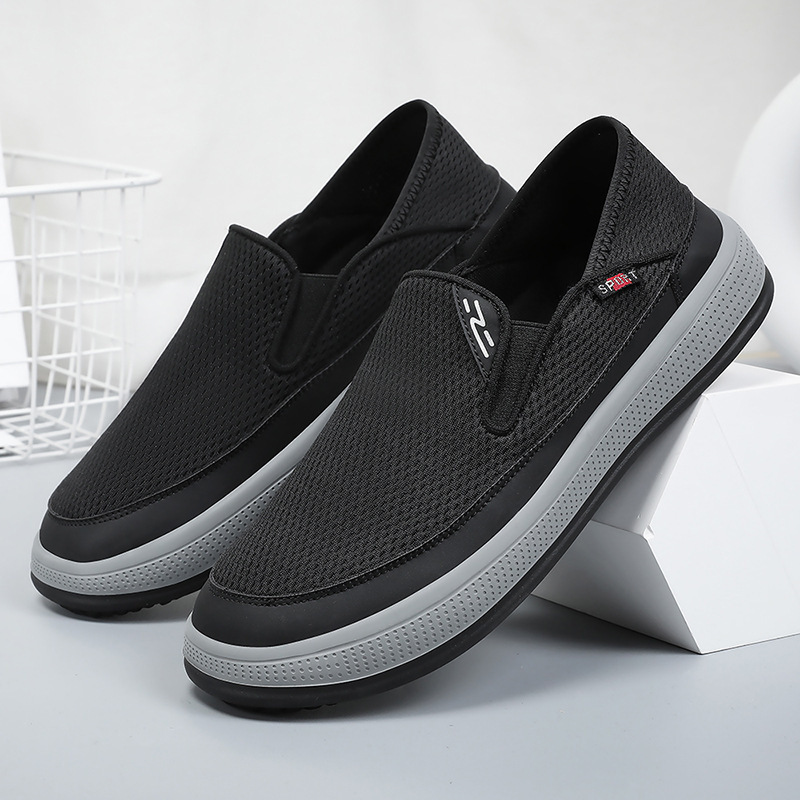 Lightweight Single Men's New Summer and Breathable Mesh with One Step Cloth Shoes Lhshoe