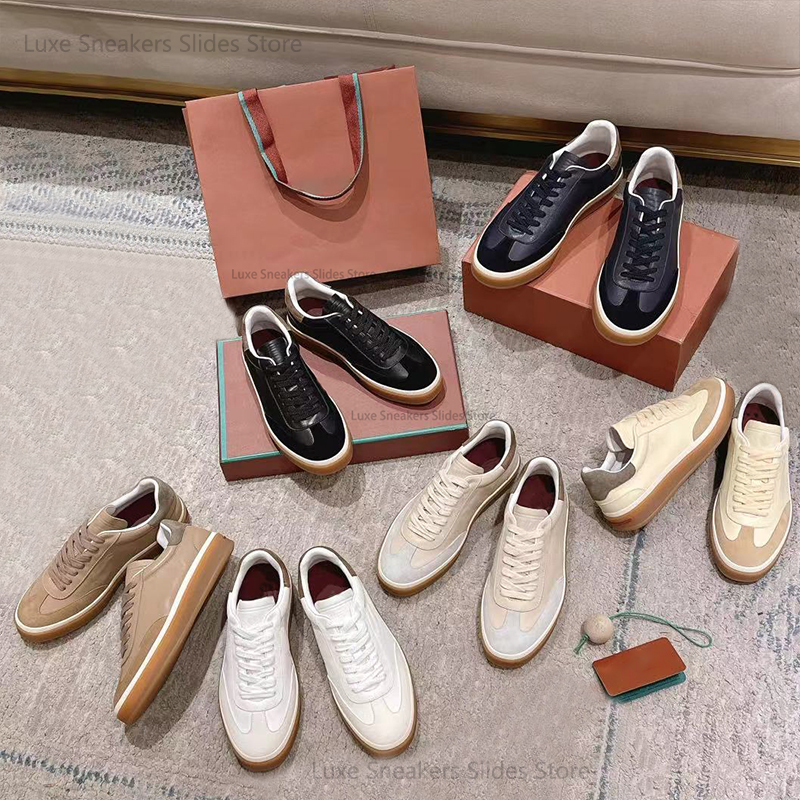 Tennis Walk leather sneakers Low Top Lace up calfskin Athletic shoes Rubber sole trainers casual shoe women's Luxury Designers factory footwears with box