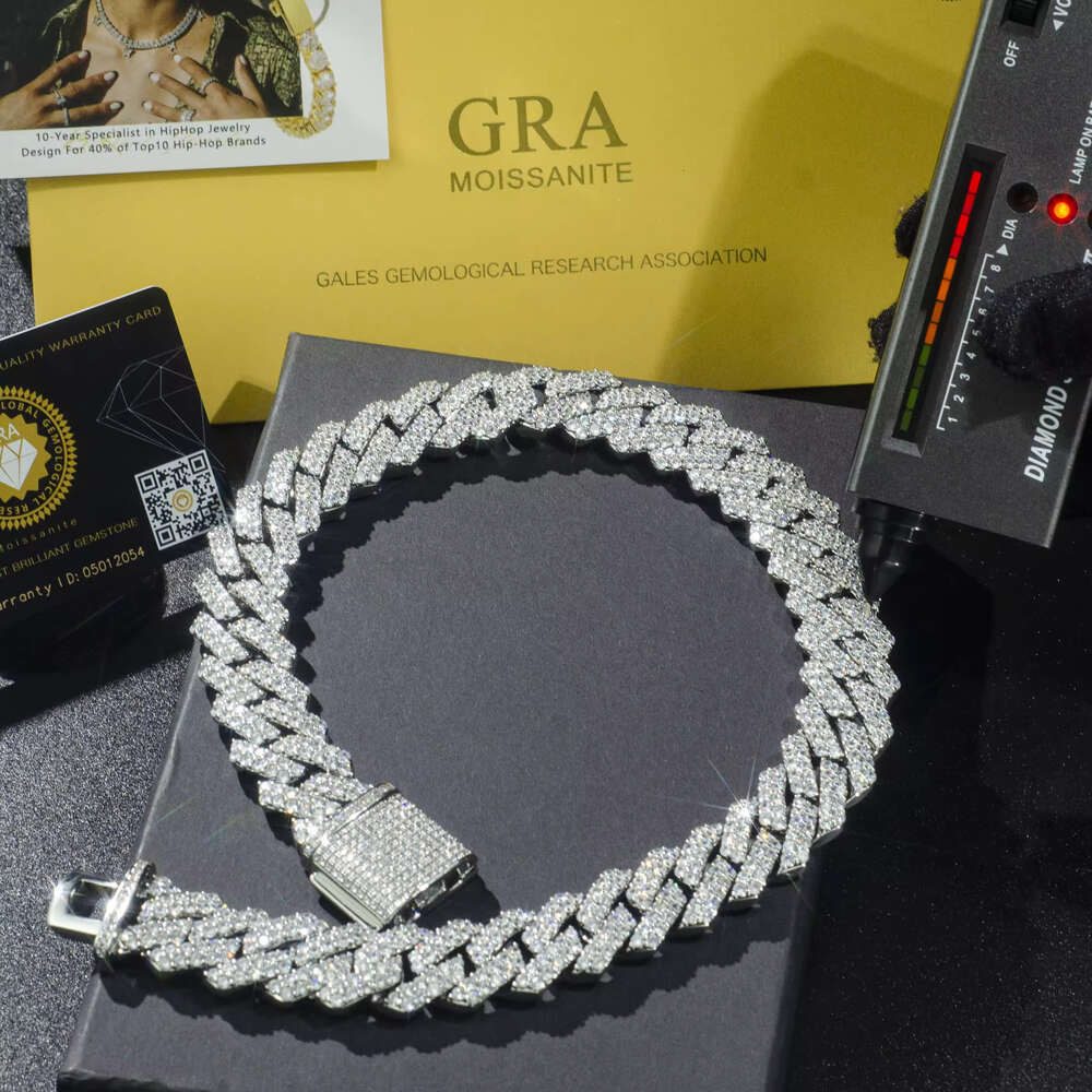 vvs moissanite cuban k pendant designer for men Fine jewelry pass dia tester iced out Miami14mm chain necklace Sterg Sier necklaces