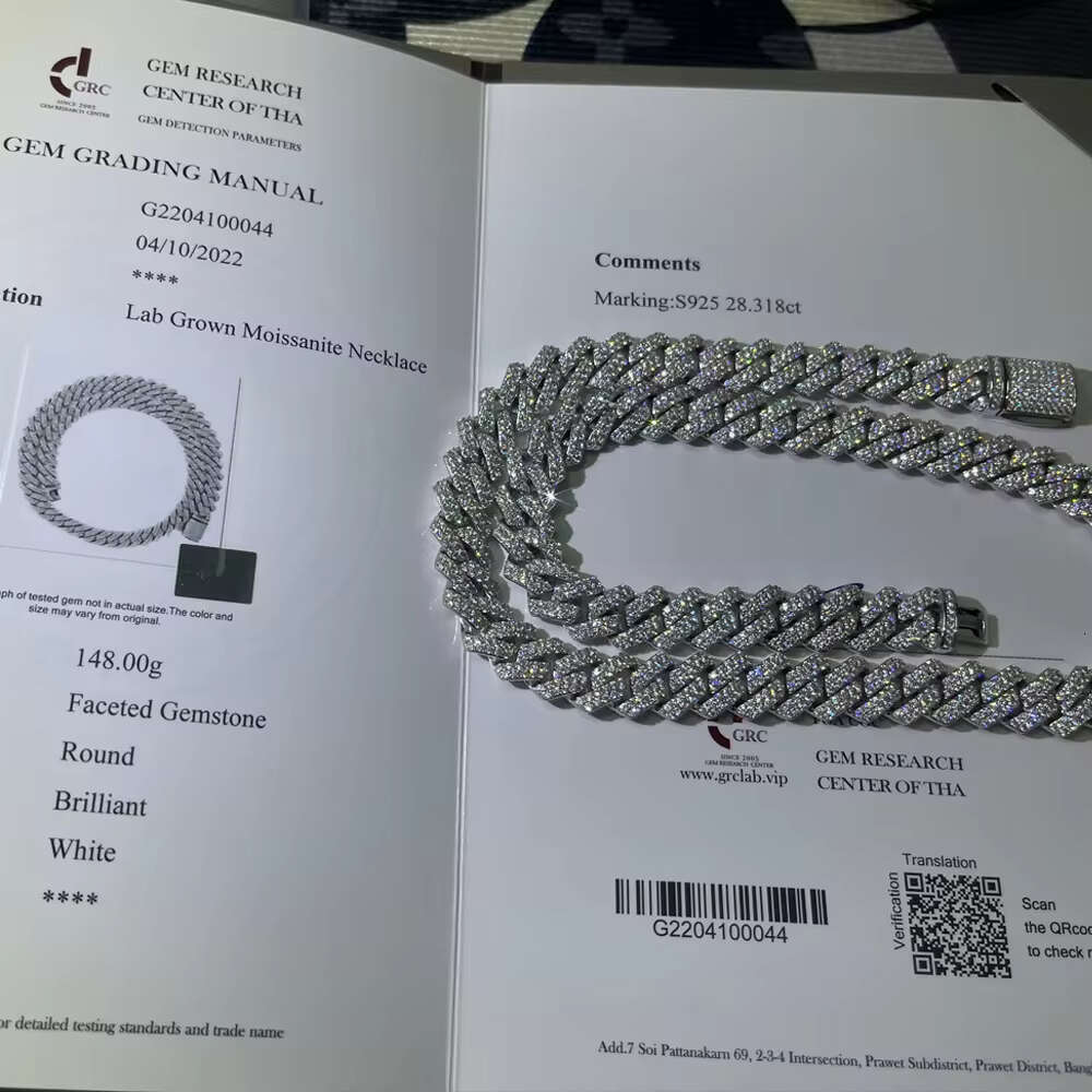 vvs moissanite cuban k pendant designer for men Fine jewelry pass dia tester iced out Miami14mm chain necklace Sterg Sier necklaces