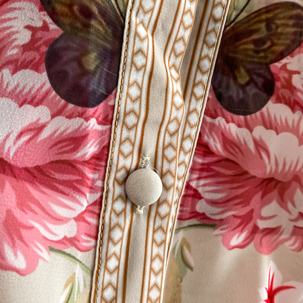 Casual Dresses Holiday Flower Print Long Dress Women's Stand Lantern Sleeve Single Breasted Floral Print Belt Oversize Maxi Robe Vestidos