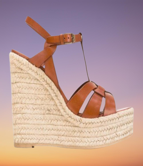 Woman New Release Tribute Espadrille Wedge Sandals TStrap Leather Platform Wedge Espadrille Sandal Shoes