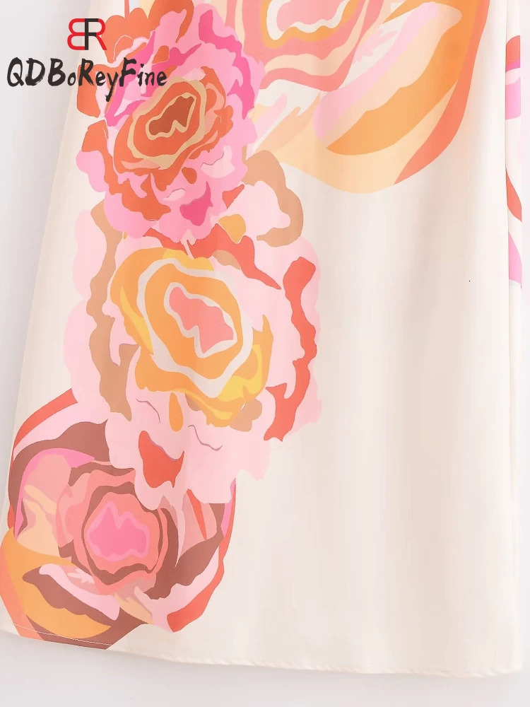 Flower Print Sexy Women Summer Dress Elegant Sleeveless Crossed Lace-Up Loose Holiday Backless Evening Wedding Dress for Women 240429