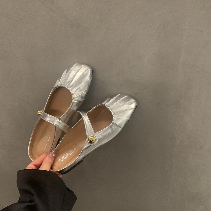 bottomed baotou flat half Sier slippers for wearing on the outside new summer Mary Jane sandals single shoes Lhshoe