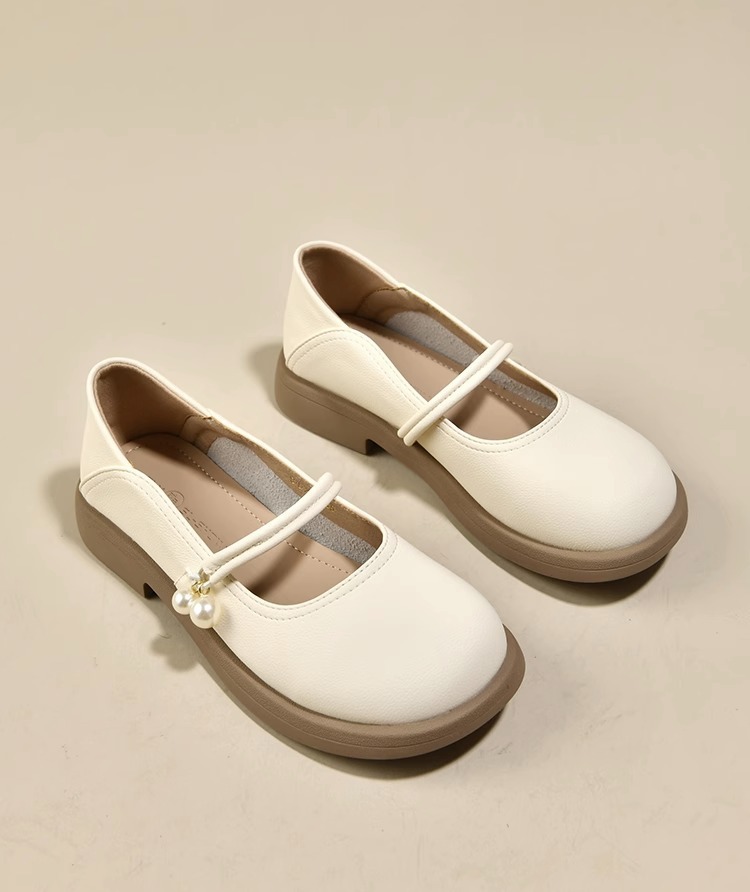 sole flat Genuine single women's spring new white dress gentle small leather shoes Lhshoe